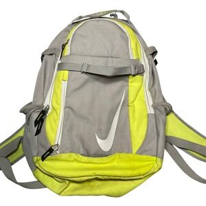 Nike Sport Backpack Gray Neon Yellow Swoosh Bsbl Travel‎ Baseball Cooler Bag